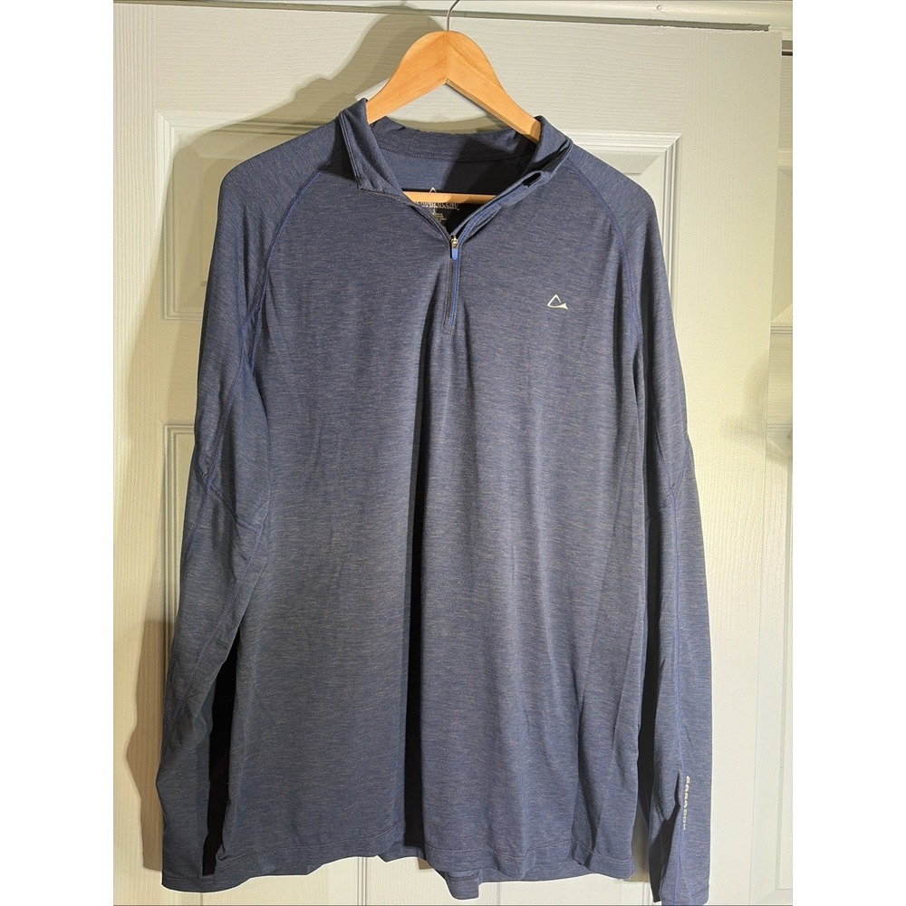 Paradox Merino Wool Blend Shirt Mens Large Blue Dri Release Quarter Zip Pullover